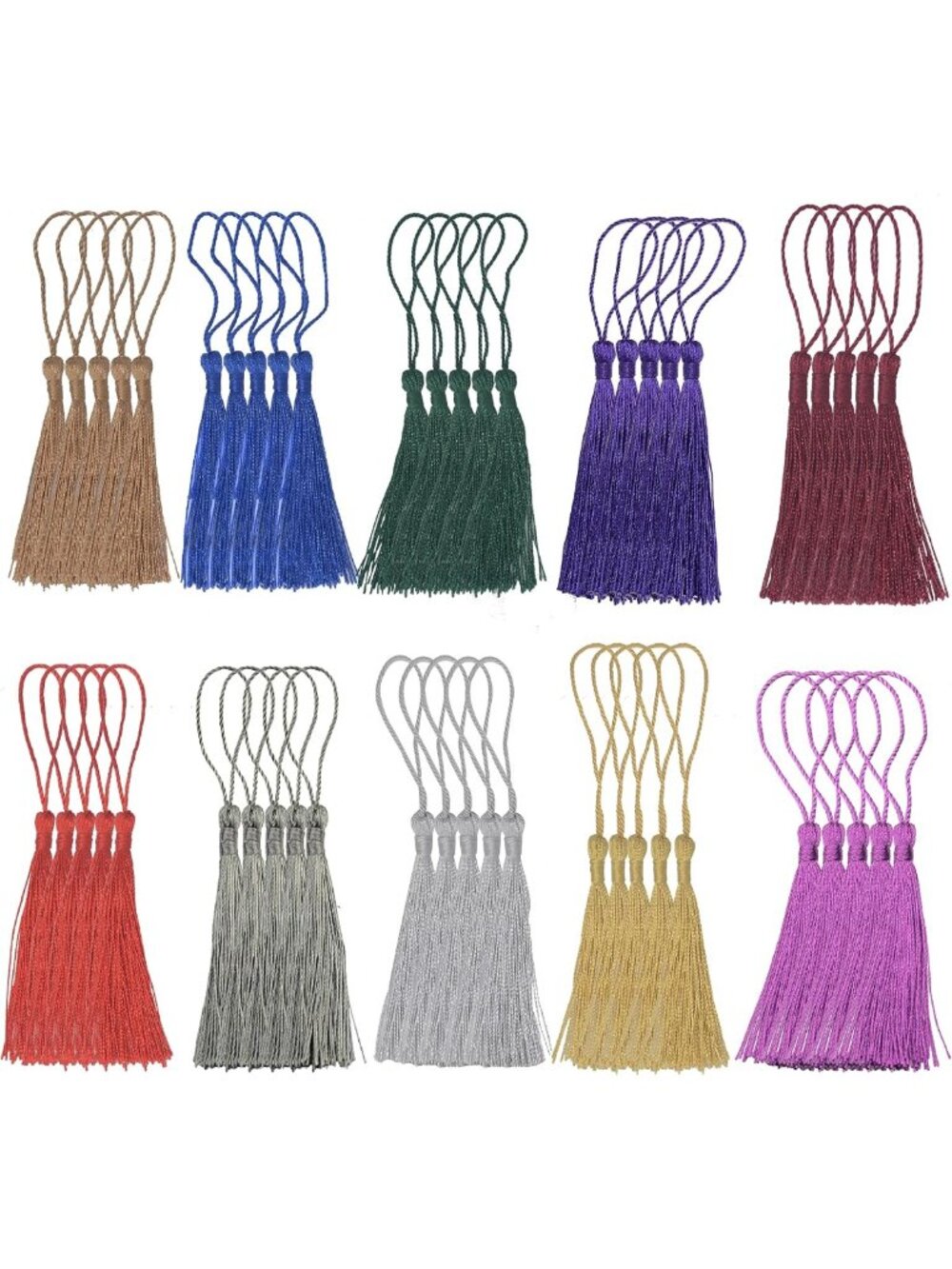 100 Silky 5-Inch Bookmark Tassels for Crafts, Jewelry Making & Souvenirs